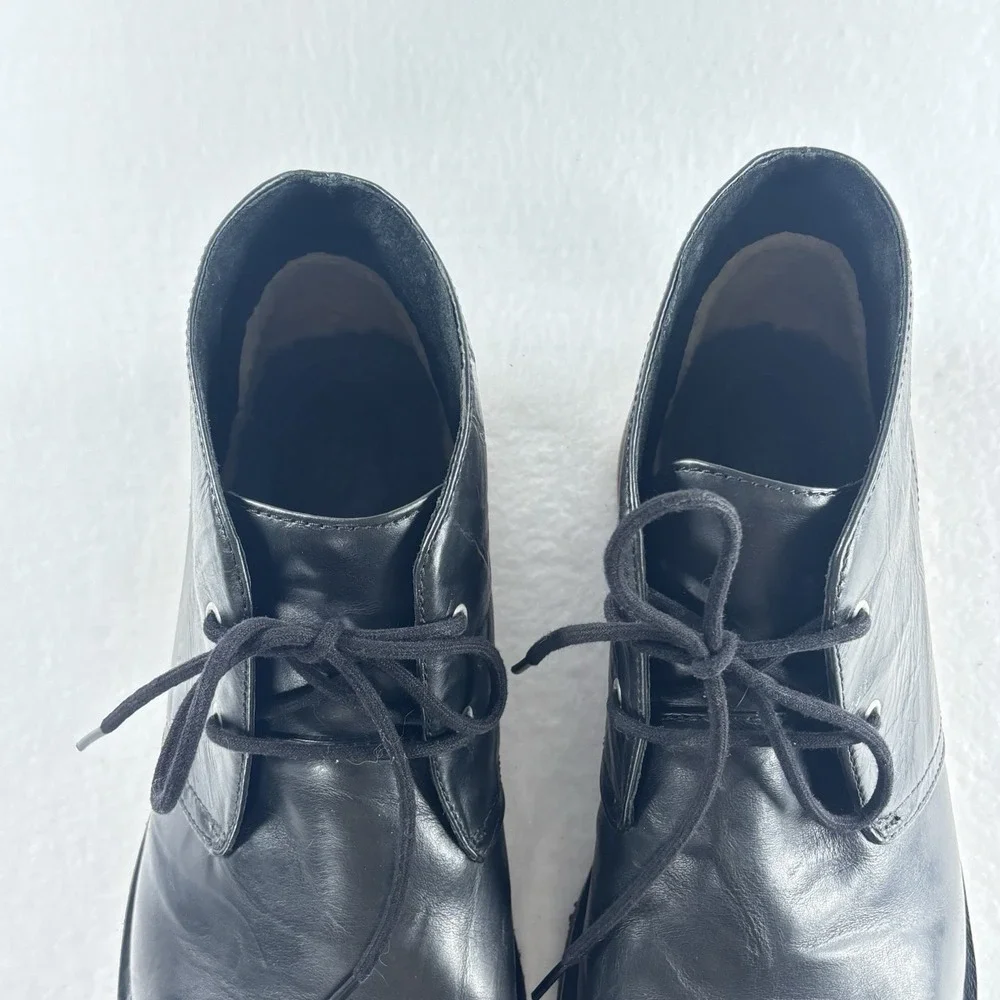 UGG Chukka Boots Black Leather Mens Sz 14 Ankle‎ Lace-Up Grunge Streetwear Boho